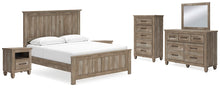 Load image into Gallery viewer, Yarbeck King Panel Bed with Mirrored Dresser, Chest and 2 Nightstands

